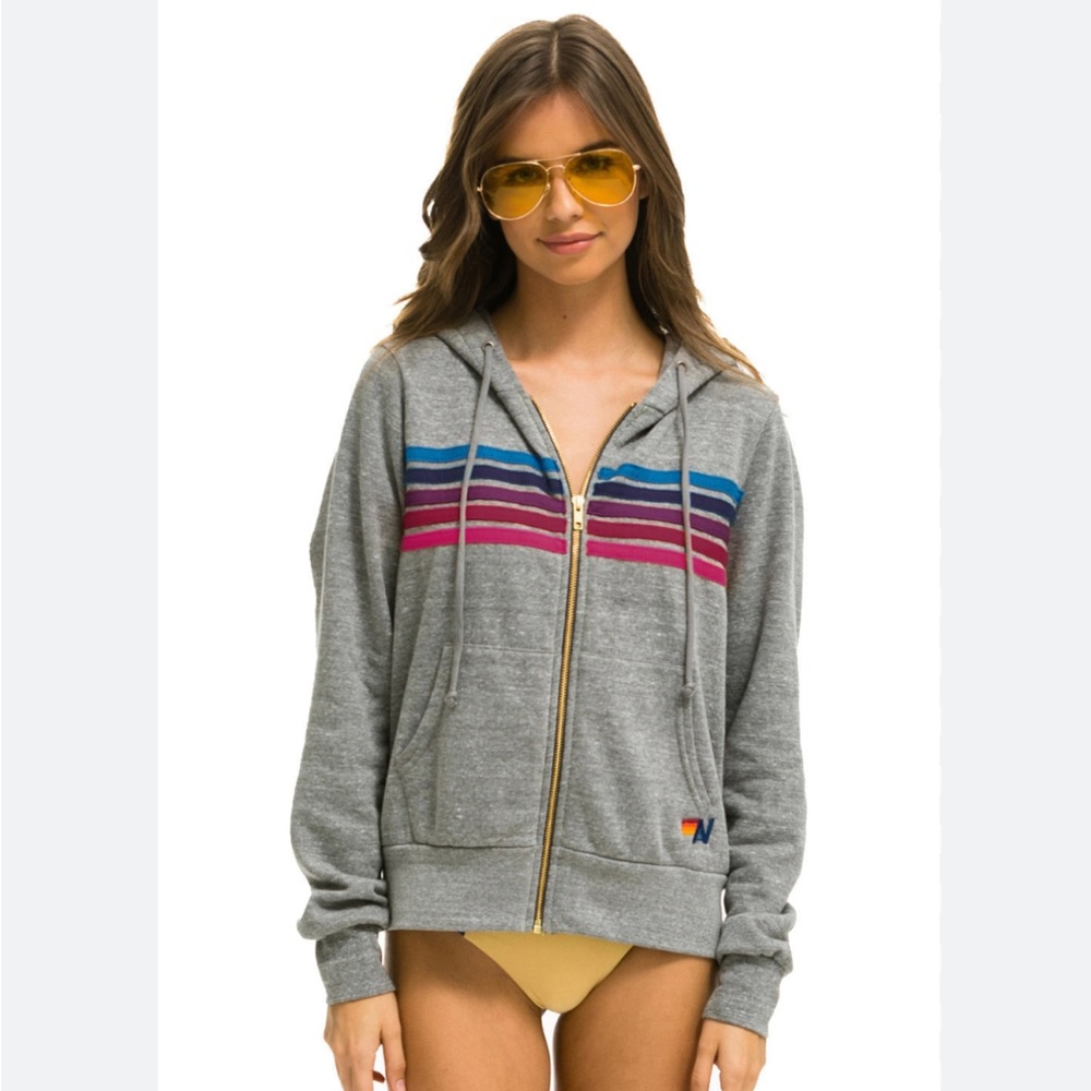 *RARE COLOR* Aviator Nation 5 Stripe Hoodie SIZE S